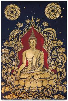 Buddha Canvas Oil Painting Laminated Poster Paper Print Art