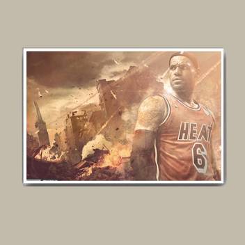 Lebron James Miami Heat Wall Hang Fine Art Print Abstract