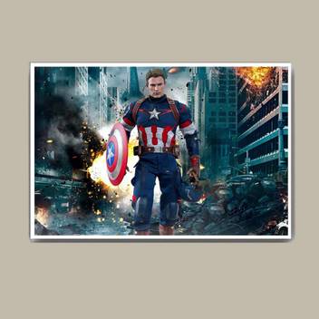Captain America Avengers Wall Hang Fine Art Print Abstract