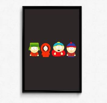 South Park Gang Canvas Art Abstract Vehicles Humor Posters In