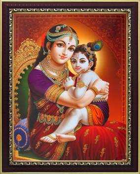 Lord Krishna Baby Krishna Bal Krishna Poster Paper Print Art