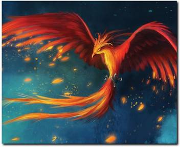 Stybuzz Phoenix Bird Painting Art Frameless Canvas Art Art