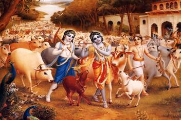 Lord Krishna And Friends Poster Paper Print Religious Posters In