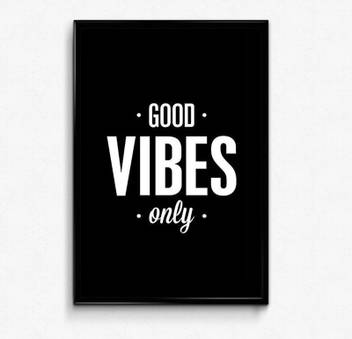 Good Vibes Only Paper Print Typography Animals Movies Posters