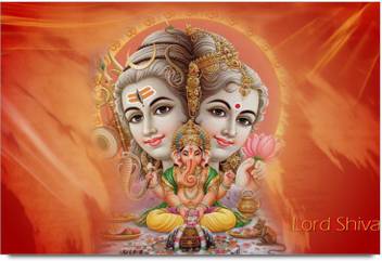 Amy Lord Shiva With Goddess Parvati Little Ganesh 3d Poster
