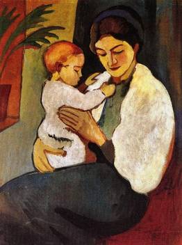 Mother And Child Canvas Art August Macke Posters Art