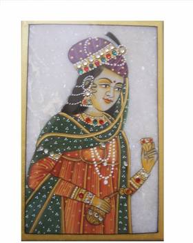 Jaipurcrafts Rajasthani Ragini Mughal Marble Painting Decorative
