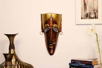 Cocovey Multicolour Metal Decorative Wall Mask Decorative