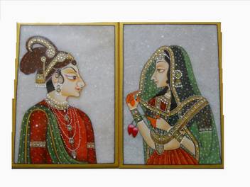 Jaipurcrafts Rajasthani Bani Thani Marble Painting Decorative
