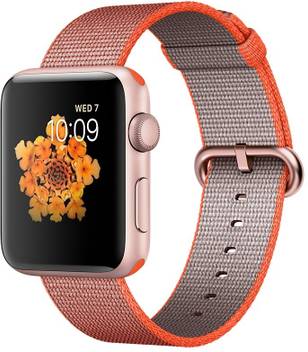 Apple Watch Series 2 42 Mm Rose Gold Aluminum Case With Space Orange Anthracite Woven Nylon Band Price In India Buy Apple Watch Series 2 42 Mm Rose