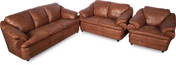 Godrej Interio Jineiro Leatherette 3 2 1 Camel Brown Sofa Set Price In India Buy Godrej Interio Jineiro Leatherette 3 2 1 Camel Brown Sofa Set Online At Flipkart Com