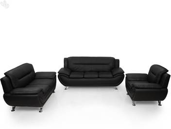 Royaloak Leatherette 3 2 1 Black Sofa Set Price In India Sofa Set Price In India
