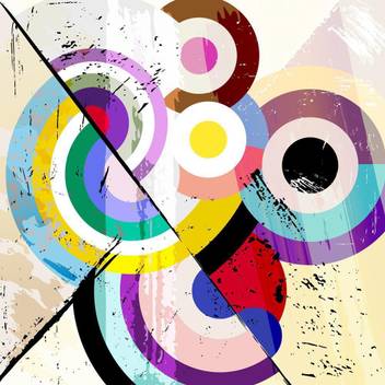 Pitaara Box Abstract Vintage Style Circle Framed Wall Art Painting