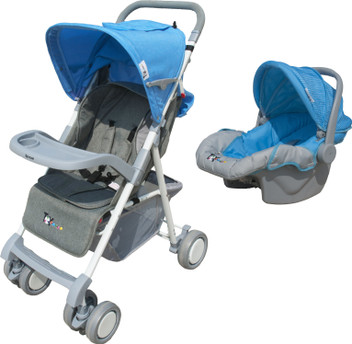 blue stroller and carseat