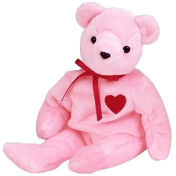 pink beanie baby bear