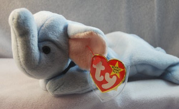 blue elephant beanie baby