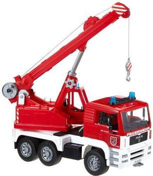 bruder man fire engine and red helmet