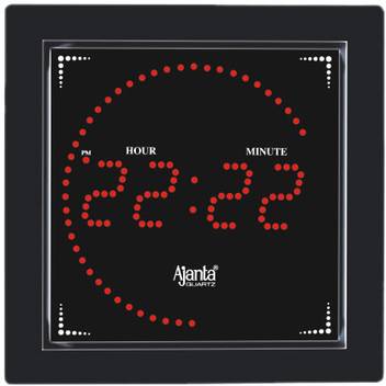 Ajanta Digital Wall Clock Black With Glass