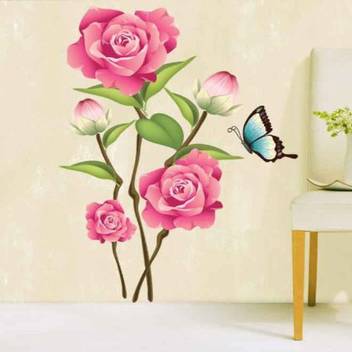 Happy Walls Pink Rose Flower Bunch Art Price In India Buy Happy Walls Pink Rose Flower Bunch Art Online At Flipkart Com