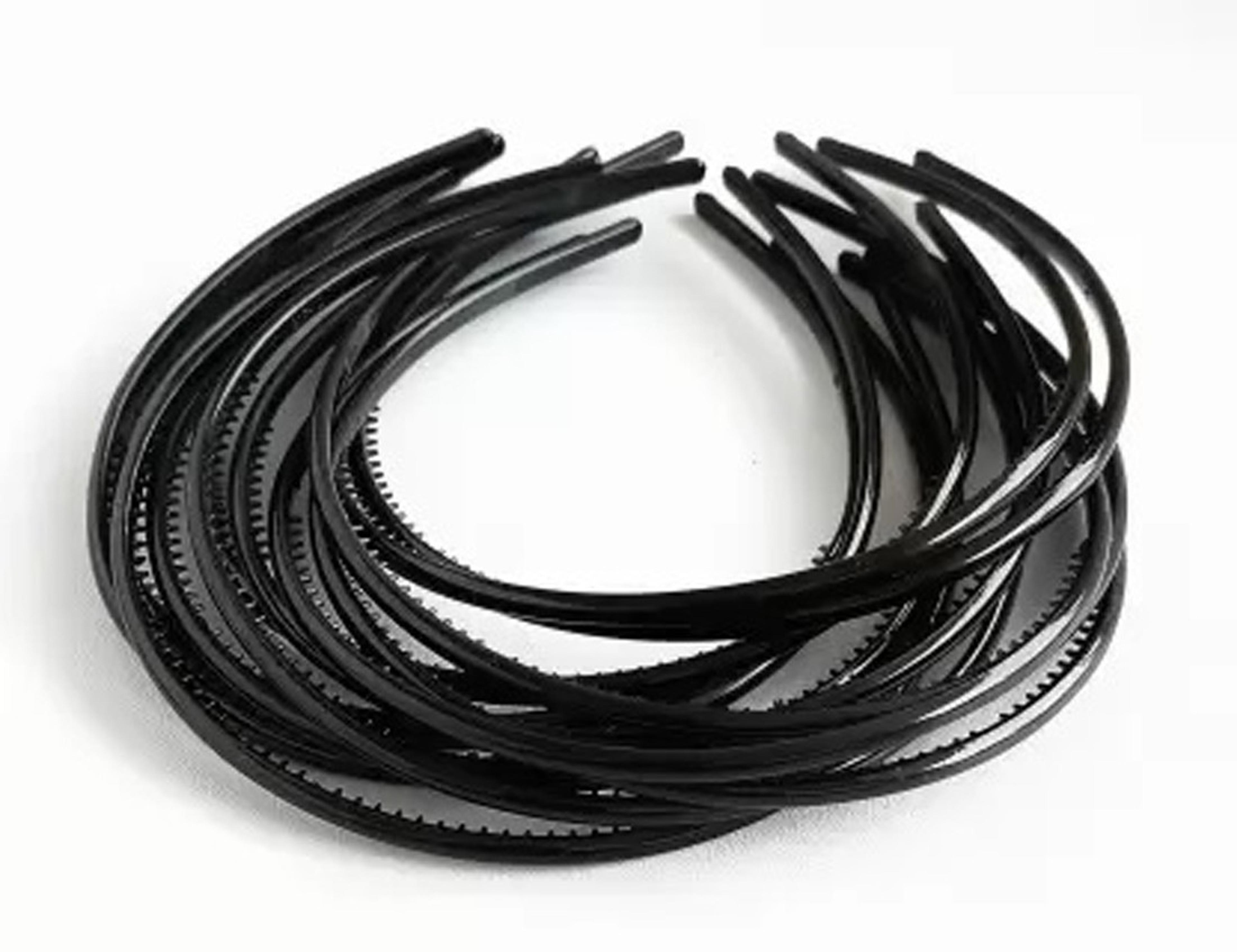 Myra Collection Pack of 12 Pcs Premium Plastic Black Hair Band for Daily use for Boys and Girls Hair Band(Black) - 83% off at DetectaDeal