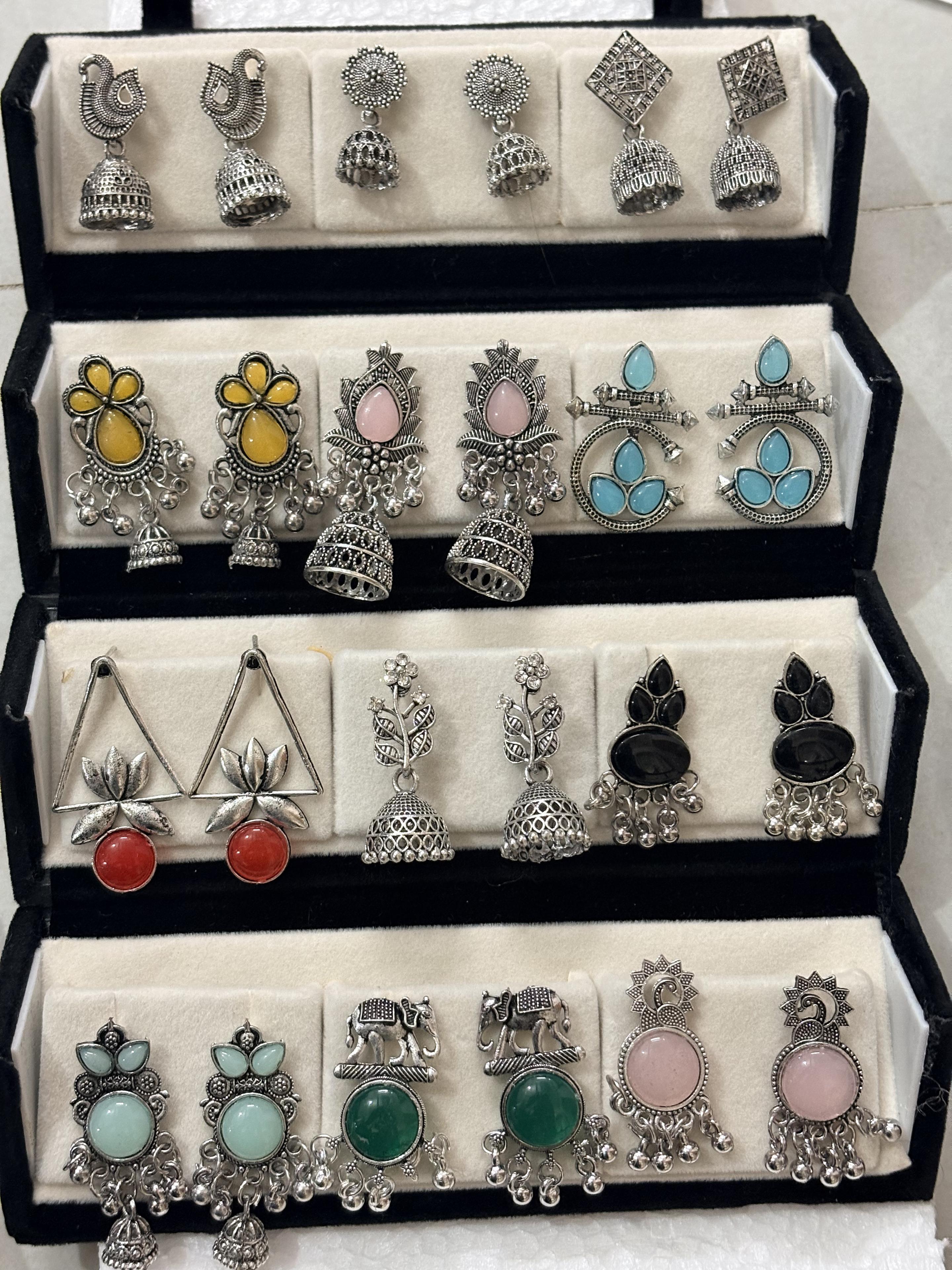 ELITEKRTZ 12 Pair Earrings Box for Women | Stylish Artificial Earrings Combo Set Alloy Jhumki Earring - 65% off at DetectaDeal