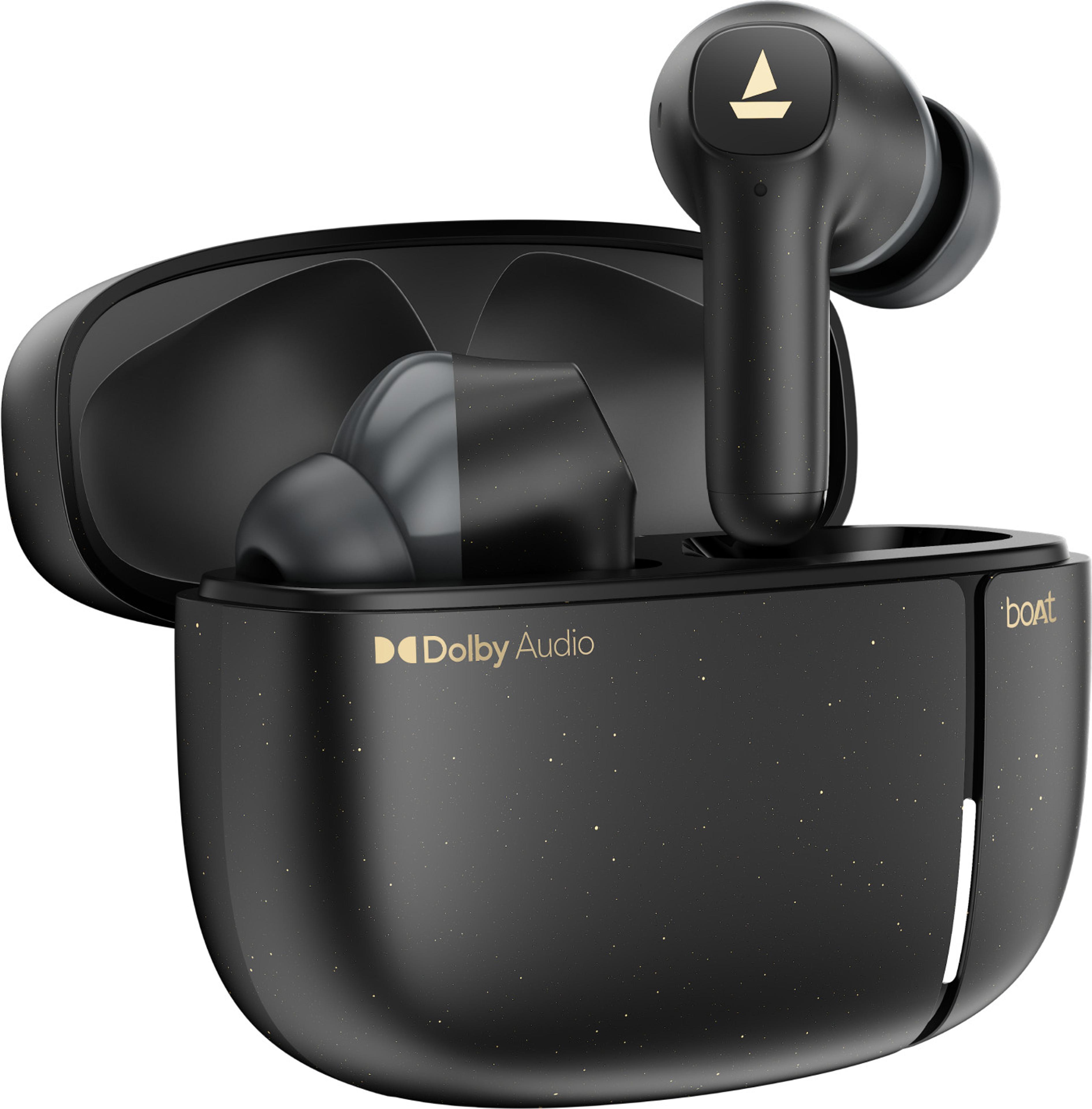 boAt Airdopes Prime 800D, Dolby Audio,45H Battery, Quad Mics,AI-ENx,ASAP, App Support Bluetooth(Black Raven, True Wireless) - 67% off at DetectaDeal