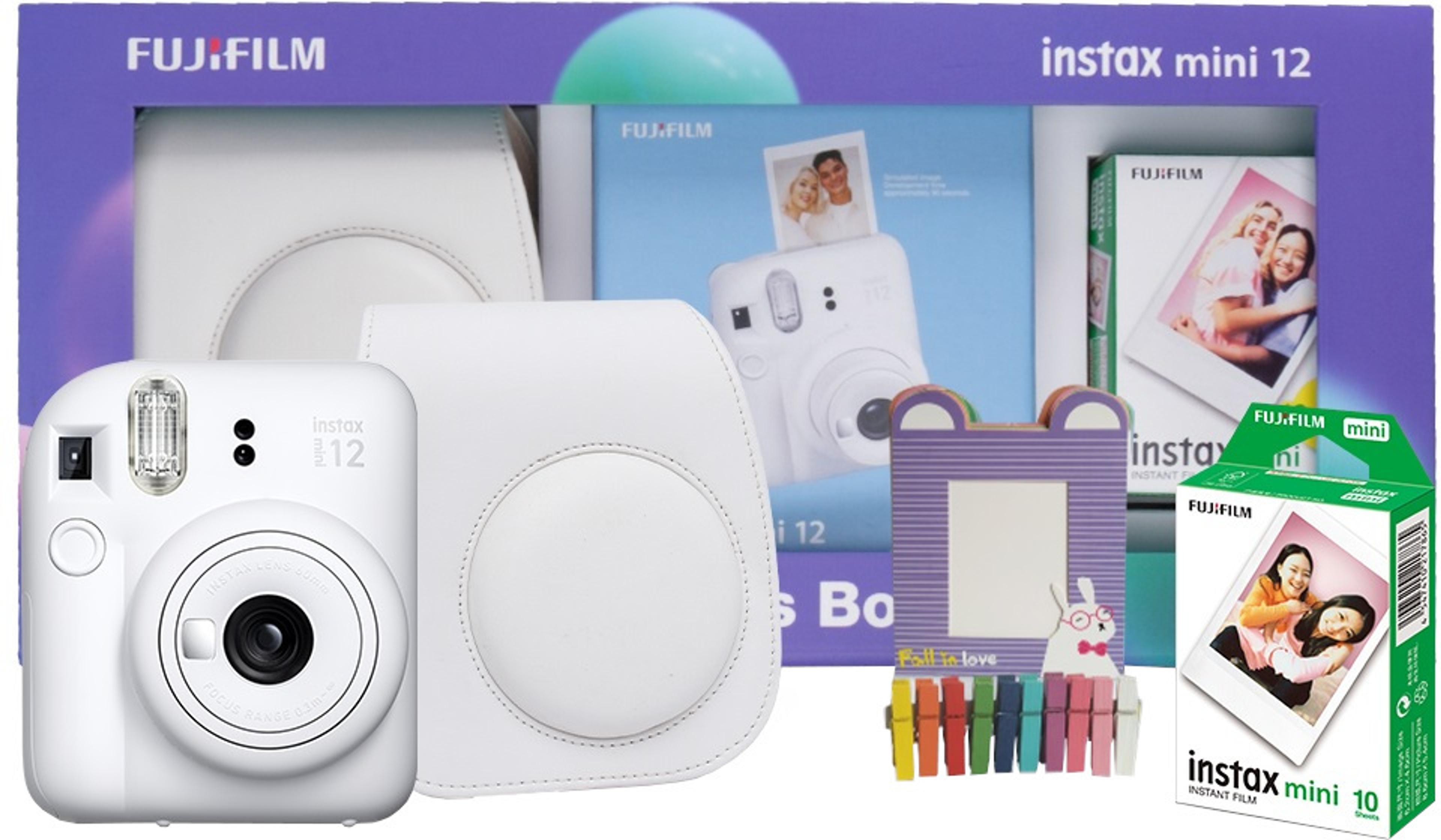 FUJIFILM Instax Mini 12 Treasure Box (10 Shot, Carry Case & Bunting) Instant Camera(White) - 32% off at DetectaDeal