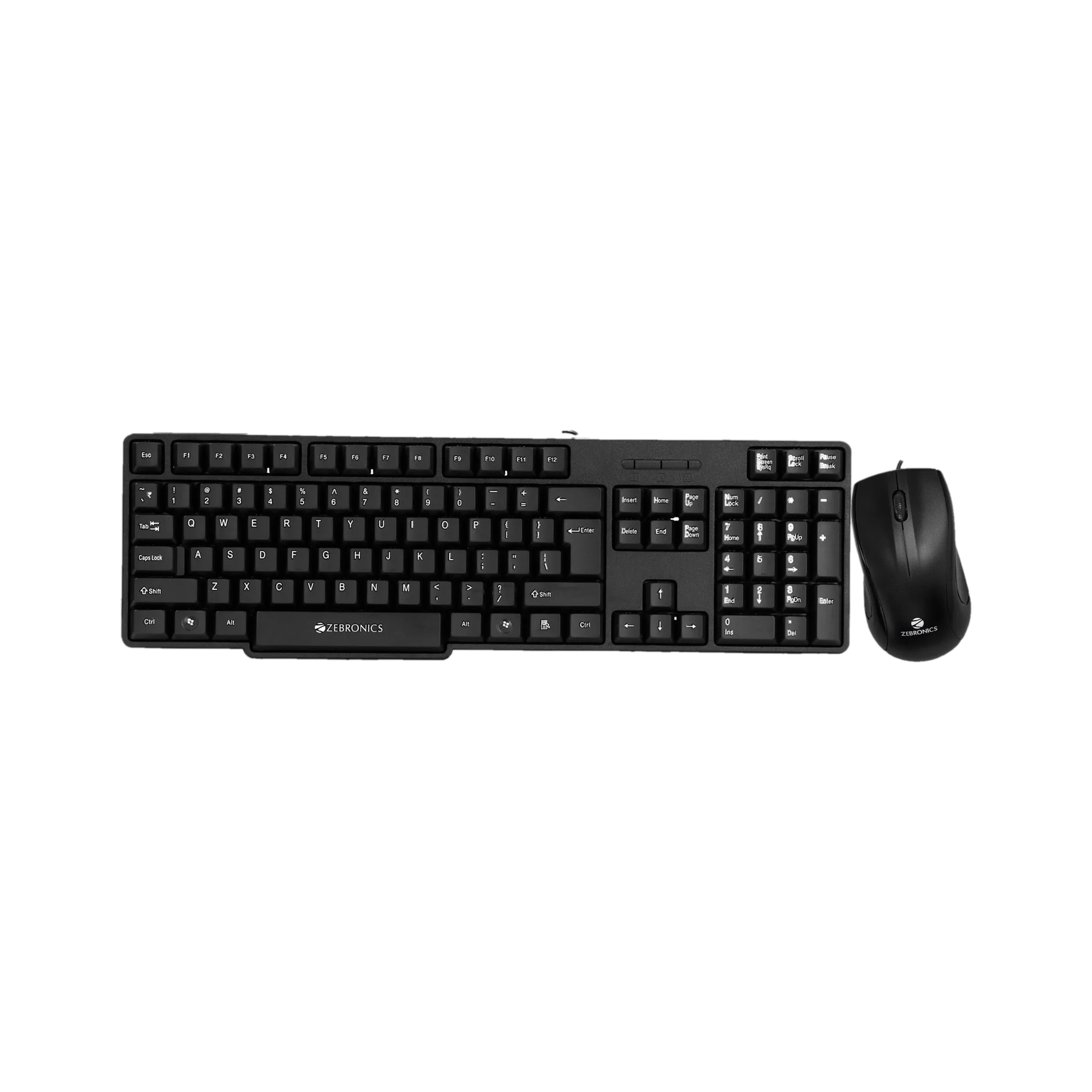 ZEBRONICS Zeb-Judwaa 750 Combo Wired USB Standard Desktop Keyboard Compatible with Desktop, Laptop, Mac with 1200 DPI Optical Mouse, 104 Keys Layout, Dedicated Rupee Key Symbol, 1.2m Cable, Ergonomic Mouse Design(Black) - 50% off at DetectaDeal