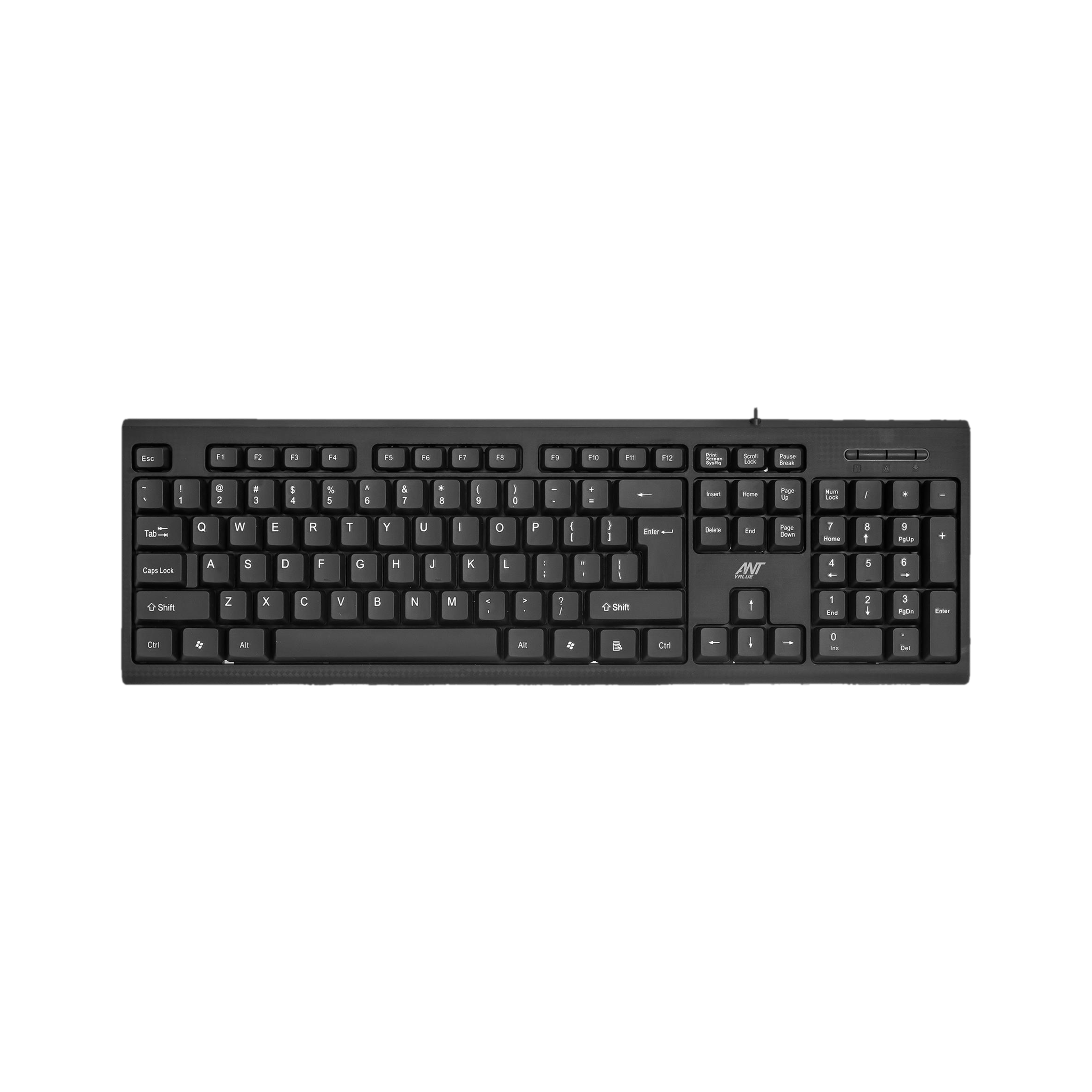 Ant Value FKBRI01 Wired USB Standard Laptop Keyboard Compatible with Desktop, Laptop, Mac with 107 Keys Full Size Layout, Ultra Silent Operation, Spill-Resistant Membrane Water-Resistant Coating, 1.8m Cable, 10 Million Keystrokes Life(Black) - 72% off at DetectaDeal