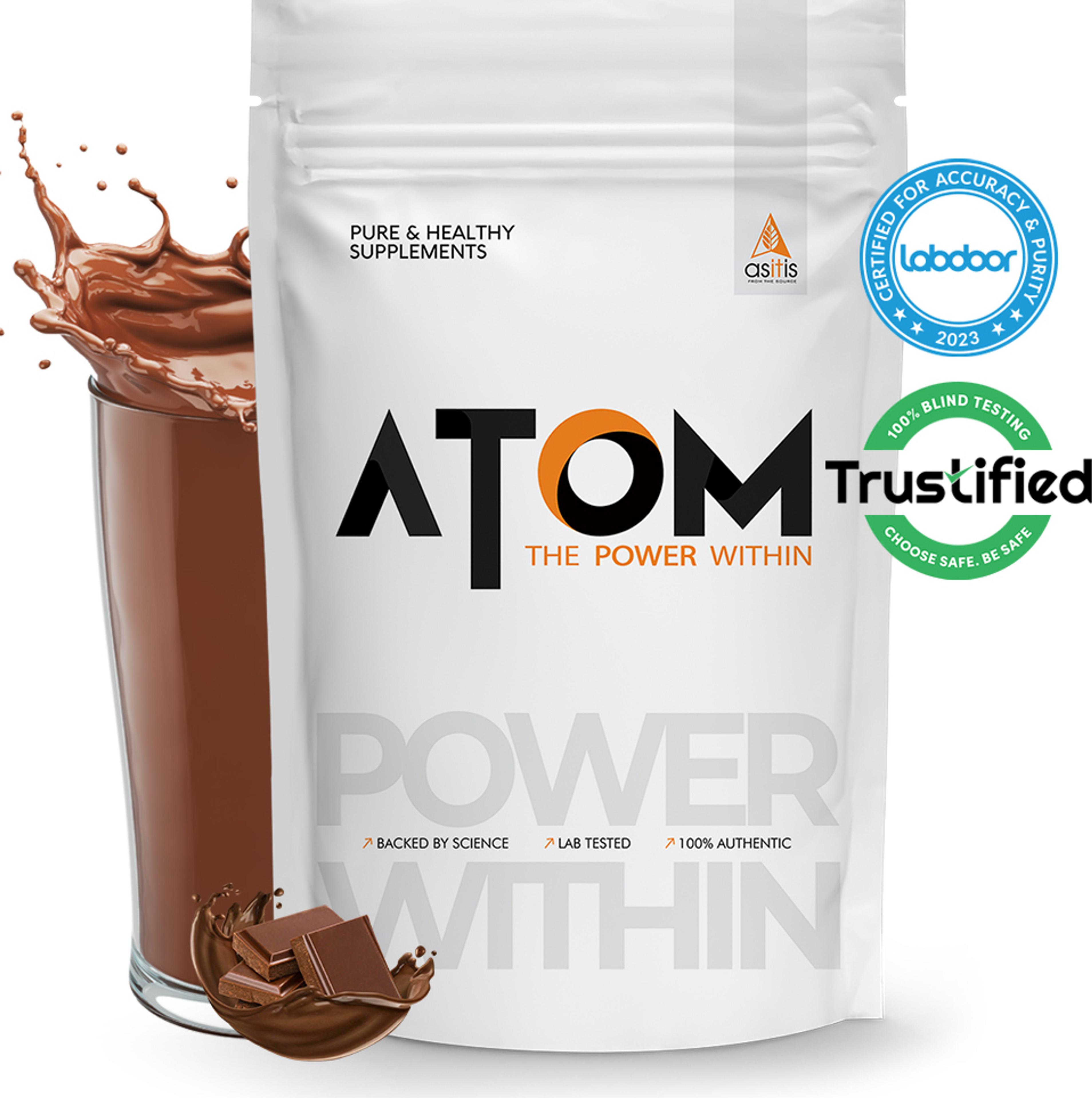 AS-IT-IS Nutrition ATOM Whey Protein 250gms 27g protein Isolate & Concentrate Double Rich Chocolate Whey Protein(250 g, Double Rich Chocolate) - 14% off at DetectaDeal