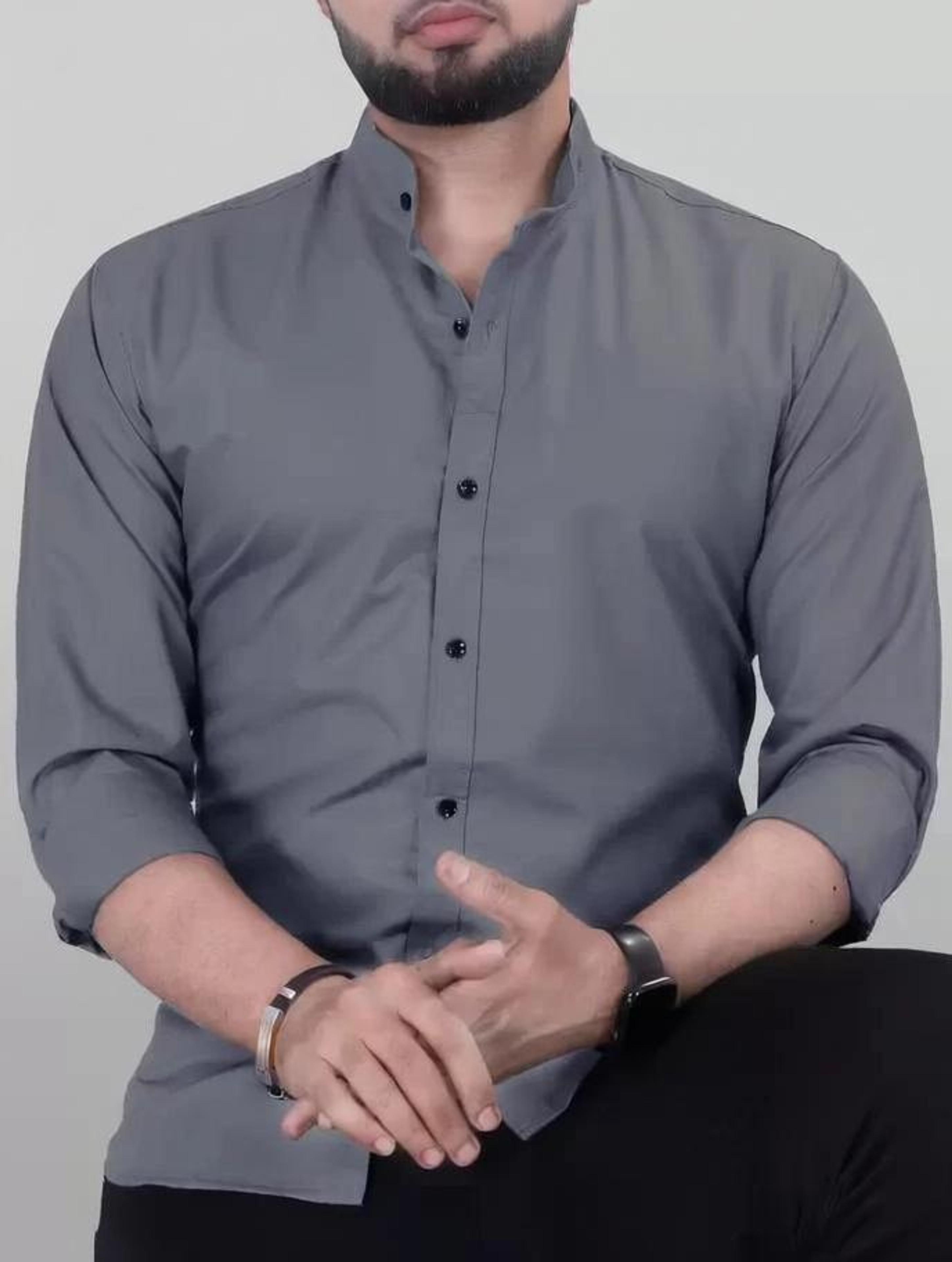 Tanip Men Solid Casual Grey Shirt - 82% off at DetectaDeal