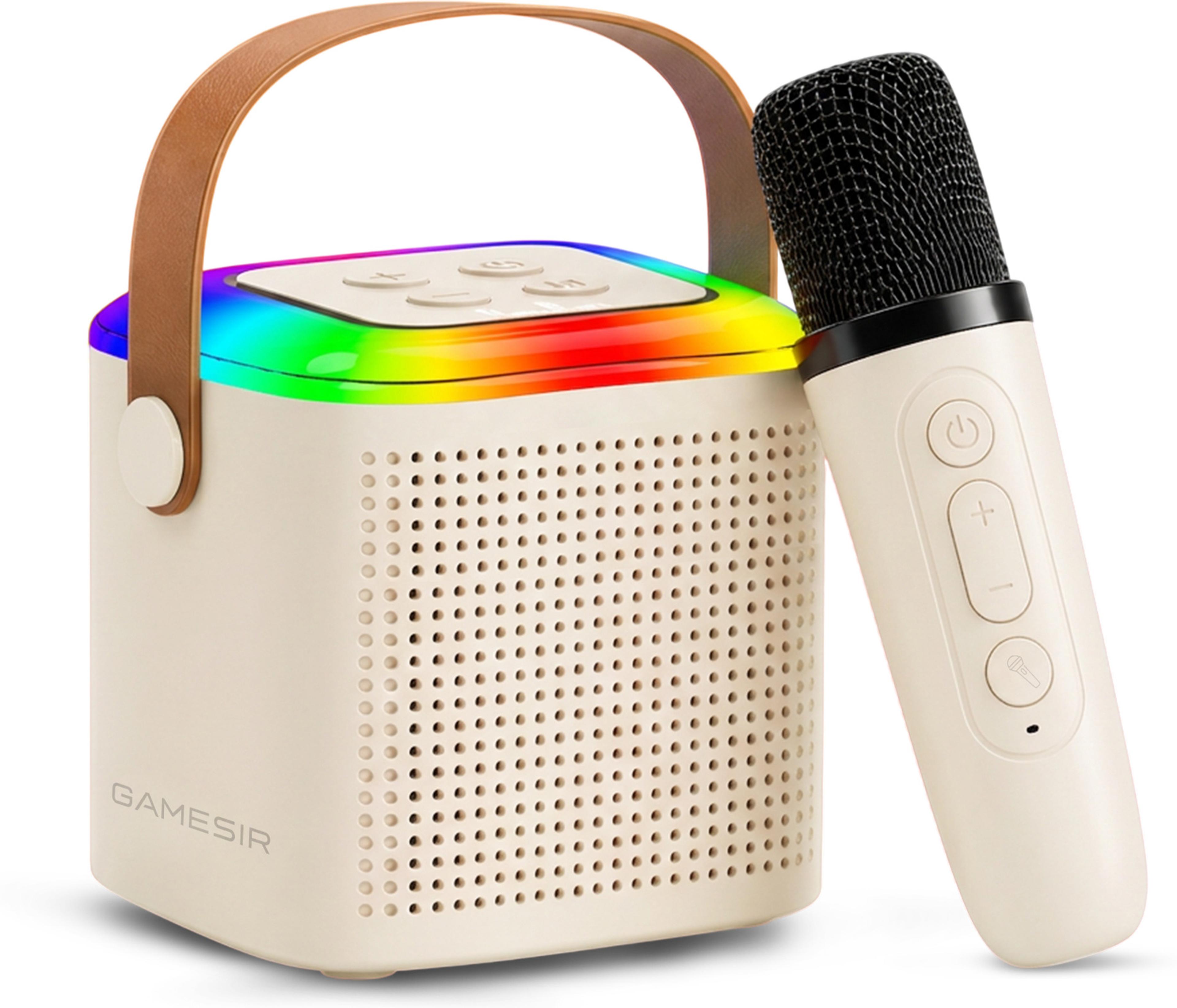 GameSir Portable Karaoke Bluetooth Speaker with Wireless Mic, RGB Lights 10 W Bluetooth Speaker(Beige, Mono Channel) - 79% off at DetectaDeal