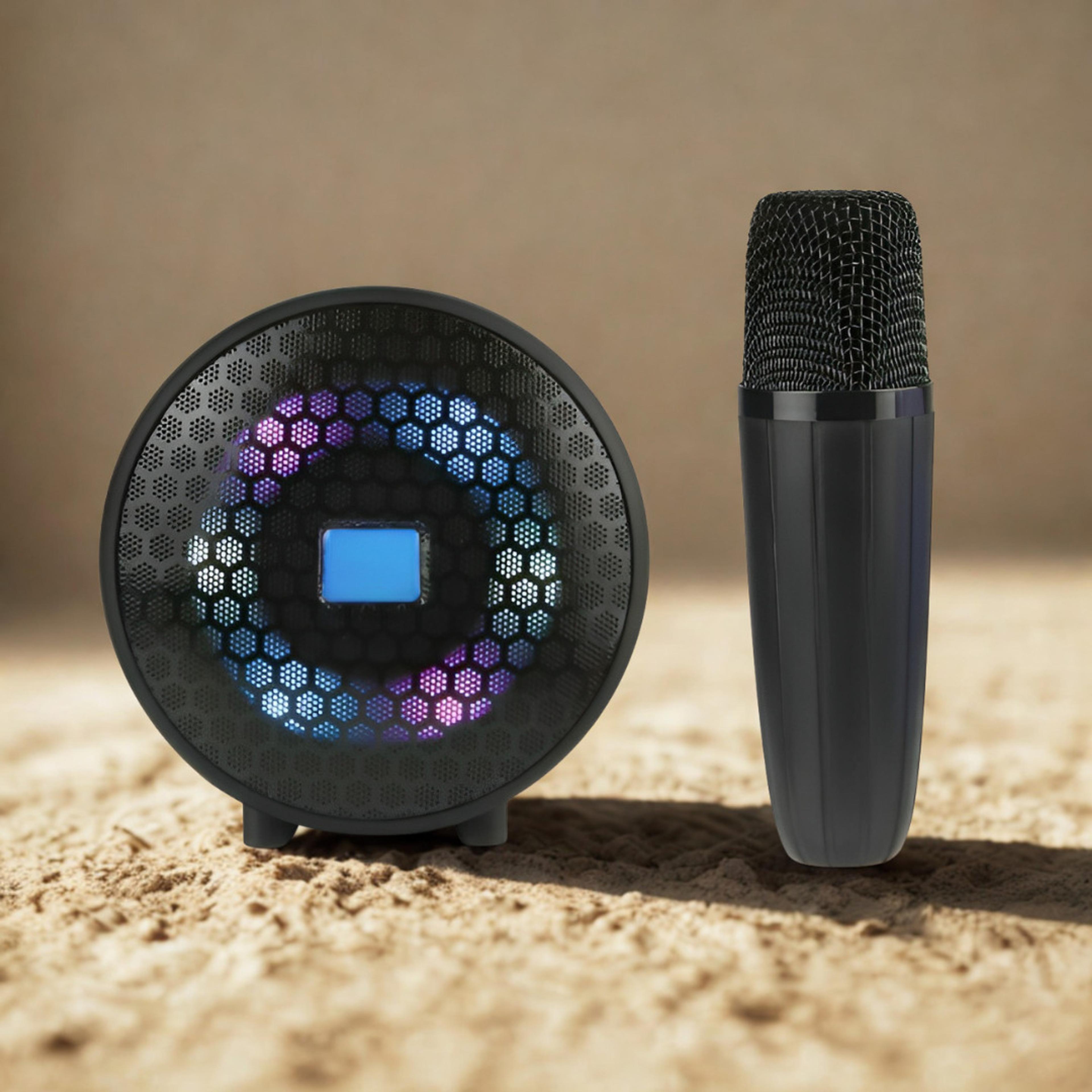 bbucks Portable Speaker with Wireless Mic and RGB LEDs 10 W Bluetooth Speaker(Multicolor, 2.1 Channel) - 51% off at DetectaDeal