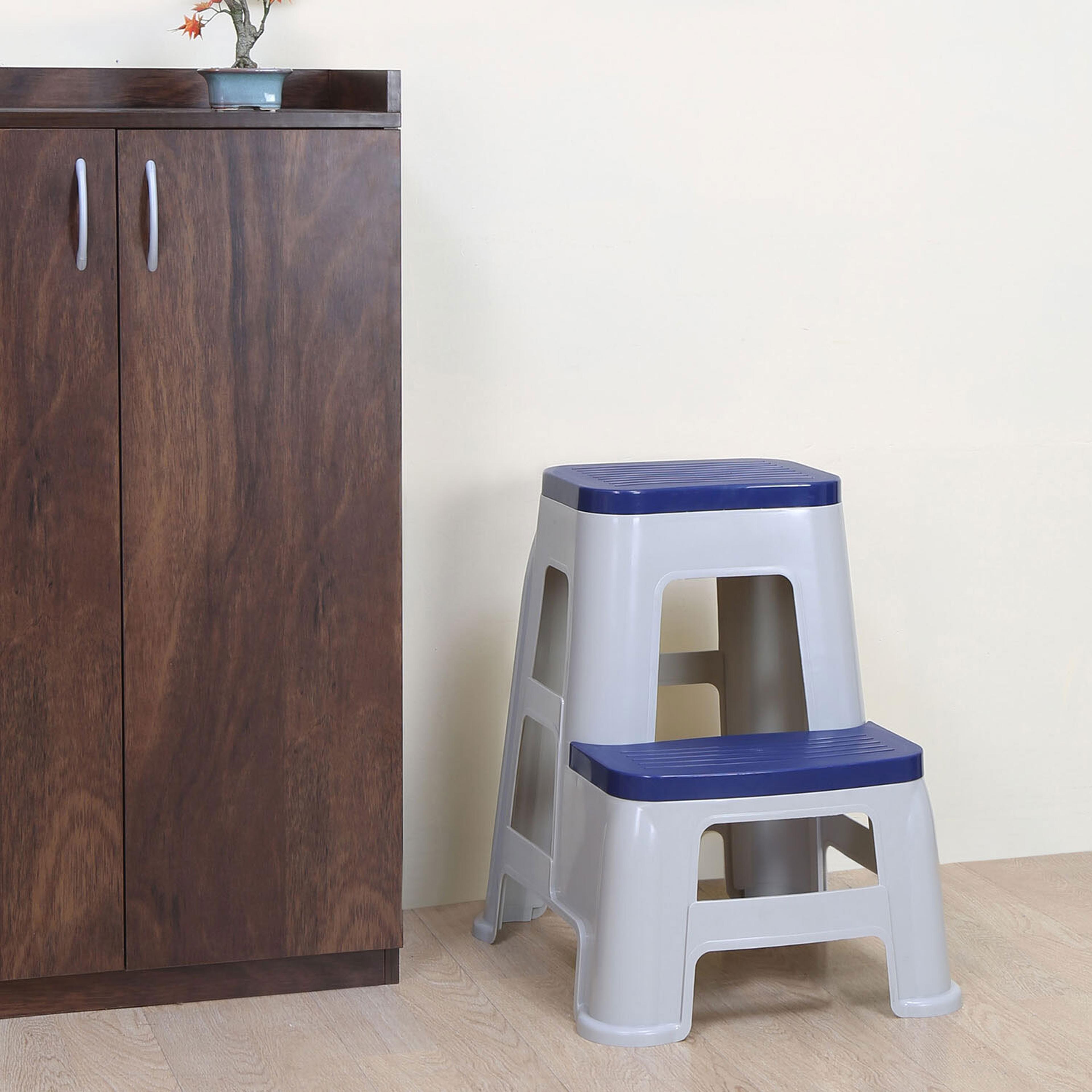 Nilkamal Strong & Durable Step Stool STL 31|Stool for Living Room,Bed Room,Kitchen,Office Living & Bedroom Stool(Grey, Pre-assembled) - 1% off at DetectaDeal