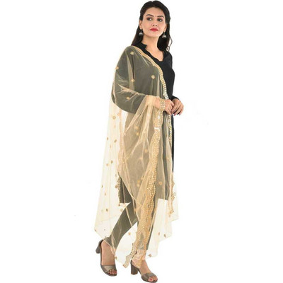 S And H Designer Net Embroidered Women Dupatta