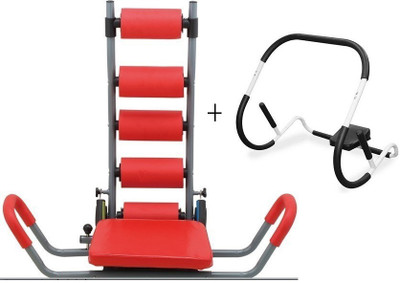 

Cruncher Rocket Twister Abdominal Exercising Machine Total Home Body Maha Fitness Pump Zone Flex Slider Wheel Roller Ab Exerciser(Red)