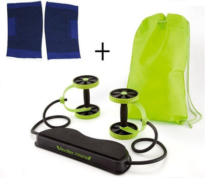 

IBS Revoflex Xtreme Resistance Extreme Slimming Strecher Workout Rubber Bands Power Strech Roller Wheel With Knee Support Ab Exerciser(Green)