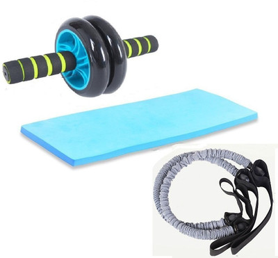 

FITSY Double AB Roller Wheel with 2 Resistance Pull Tubes- Home Gym Kit
