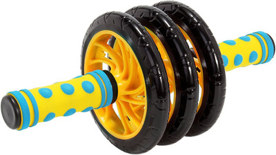 

Shrih Knee Mat With Triple Wheel Roller Ab Exerciser(Yellow)
