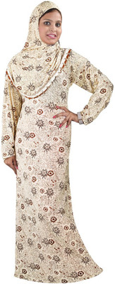 

Hawai WB106 Lycra Self Design Burqa With Hijab(Beige, Brown)