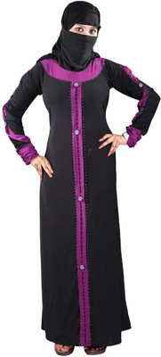 

Hawai WB98 Lycra Self Design Burqa With Hijab(Black)