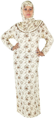 

Hawai WB00188 Polyester Printed Burqa With Hijab(Beige, Brown)