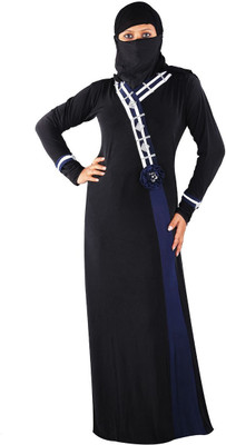 

Hawai WB141 Polyester Self Design Burqa With Hijab(Black)
