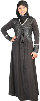 

Hawai WB00215 Lycra Self Design Burqa With Hijab(Black)