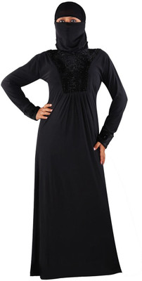 

Hawai WB138 Polyester Self Design Burqa With Hijab(Black)