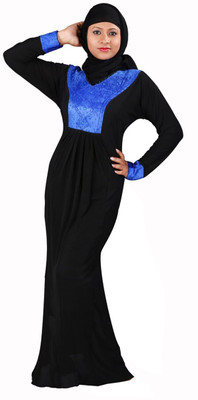 

Hawai WB00085 Firdous Self Design Burqa With Hijab(Black)
