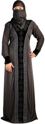 

Hawai WB00224 Lycra Self Design Burqa With Hijab(Black)
