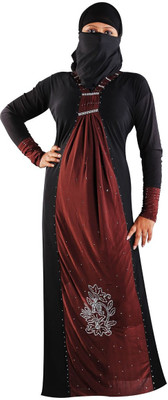 

Hawai WB134 Polyester Self Design Burqa With Hijab(Black)