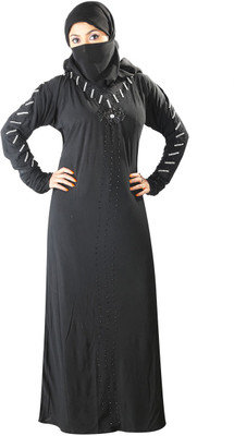 

Hawai WB00212 Lycra Self Design Burqa With Hijab(Black)