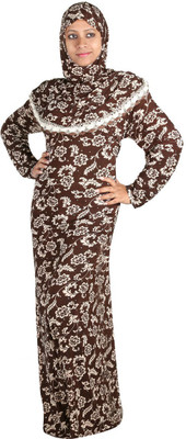 

Hawai WB00161 Polyester Printed Burqa With Hijab(Brown)
